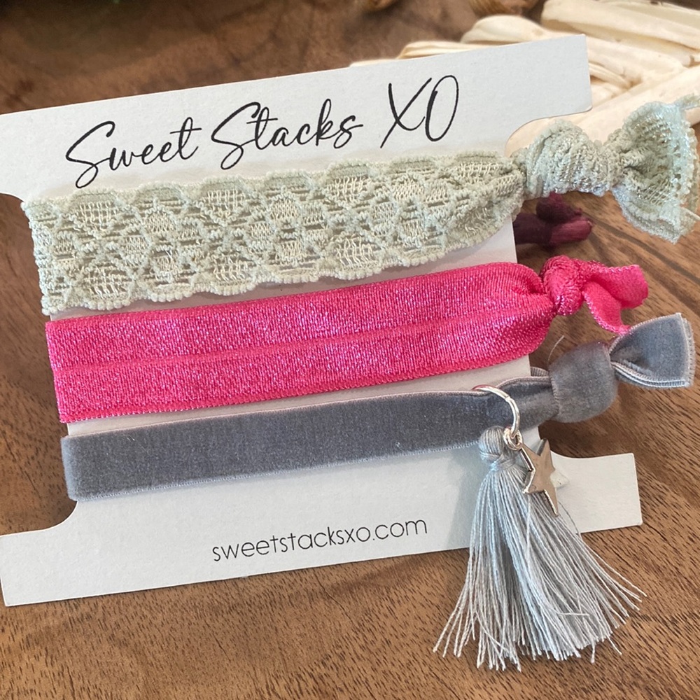 Modern Boho Hair Ties & Bracelet Stack Combo